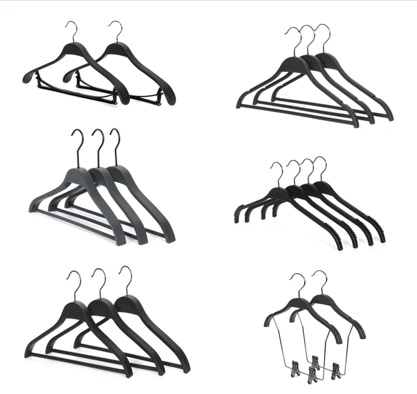Hot Selling Non-slip Black Zara Shoes Skirt Pant Hangers with Clip Suit Coat Pants Hangers Plastic Zara Hanger for Clothes