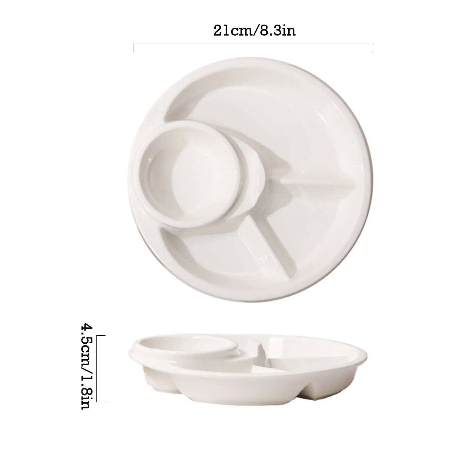 Elegant Round Shaped 4 Compartment Appetizer Portion Serving Tray Control Plate