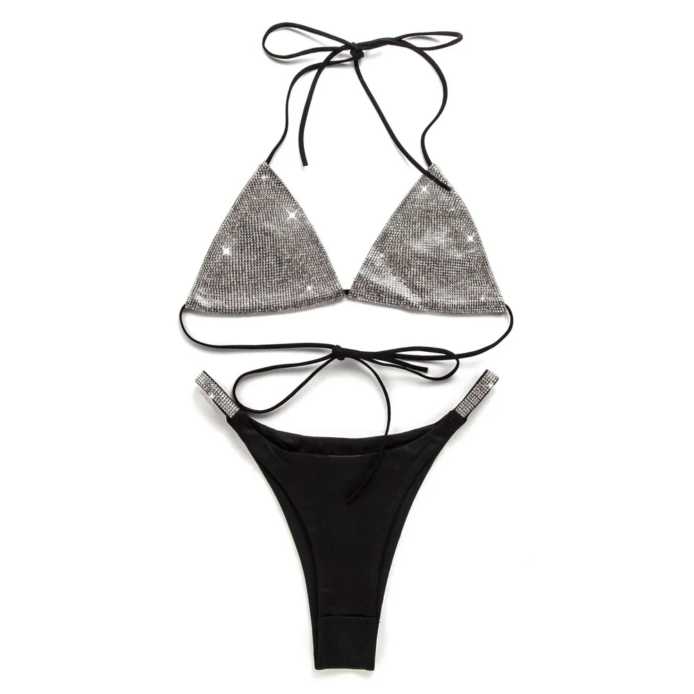 Diamond Bikini Women Sexy Triangle Bandage Swimwear Beachwear Sexy High