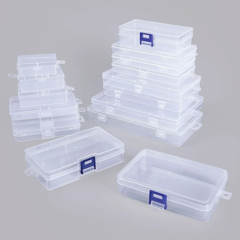 Transparent PP Plastic Rectangular Storage Box with Cover for Small ...