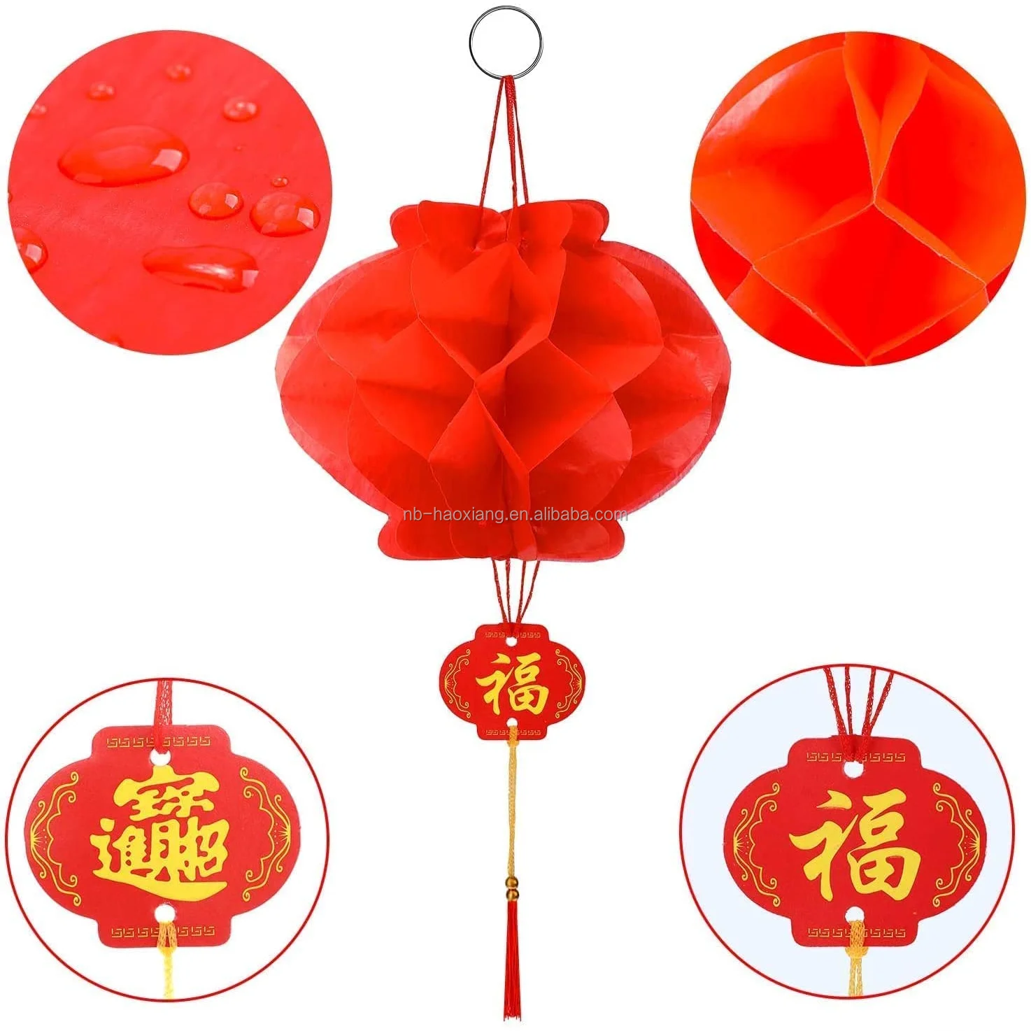 Red Paper Lanterns 12 Pcs Hanging Chinese Lantern Chinese New Year