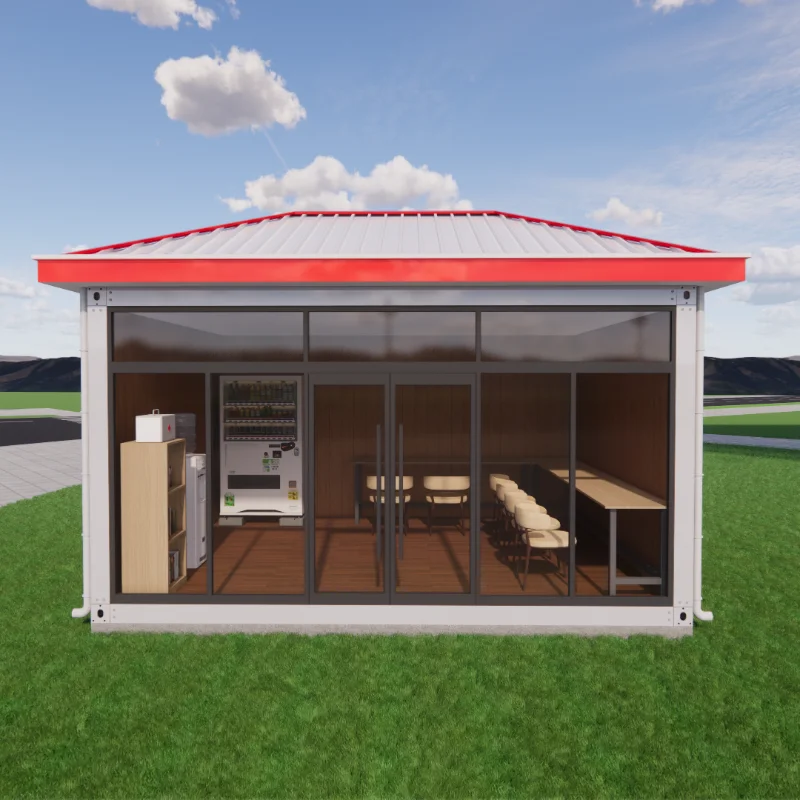 Casas Prefabricadas de Lujo en Contenedores Fábrica Durable Casa Prefabricada Modular con Techo a Cuatro Aguas Tienda Minorista