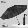 Mango curvo de cuero negro obsidiana