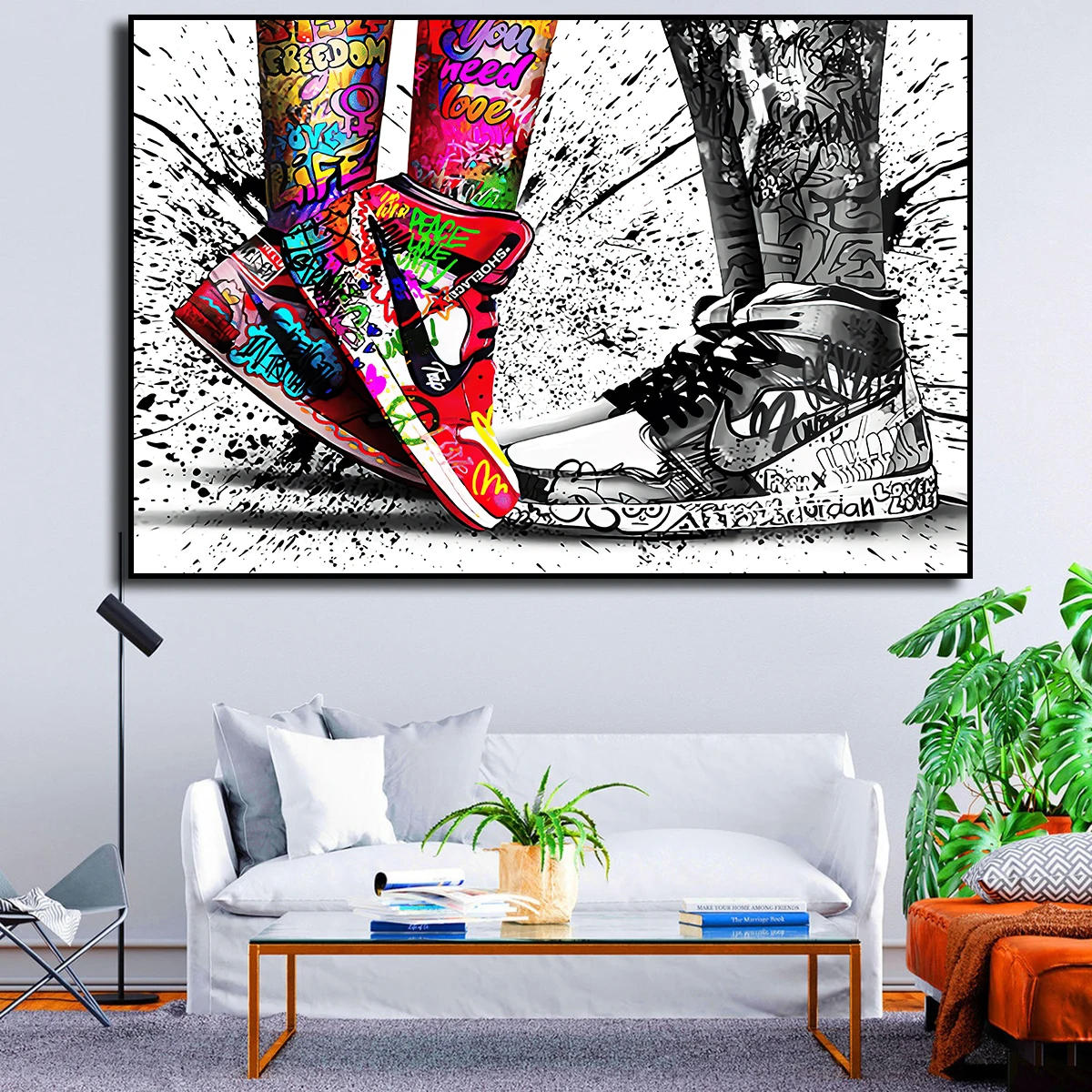 Graffiti Air Jordan Print Canvas Painting Decor Picture For Office Nike Shoes  Air Jordan Canvas Poster Living Room Home Decor - Buy Canvas Painting Wall  Art,Alec Monopolys Dom Perignon Masked Chil,Posters And