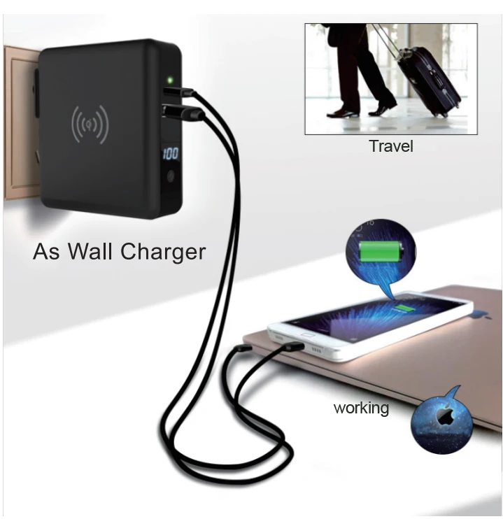 Consumer Electronics Mobile Phone 3 in 1 Portable  Multifunctional  Wireless Charging  Power Banks