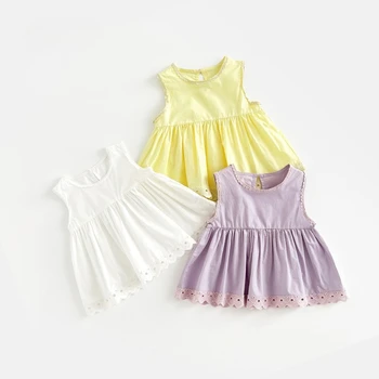 Girls' vest 2024 Summer new children's clothing girls' summer western style solid color children's clothing