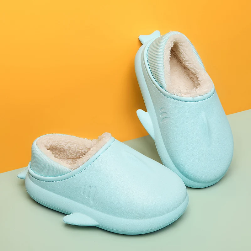 Хлопковые тапочки, зимние милые Мультяшные Нескользящие износостойкие водонепроницаемые теплые домашние хлопковые тапочки для мальчиков и девочек