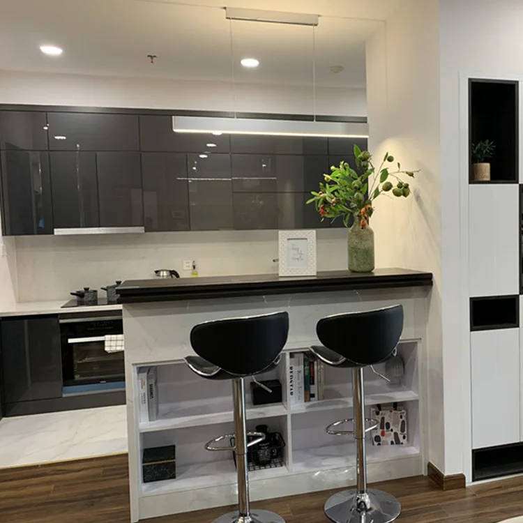 Hanging Handleless Modern Style Acrylic Kitchen Cabinet Designs Furniture
