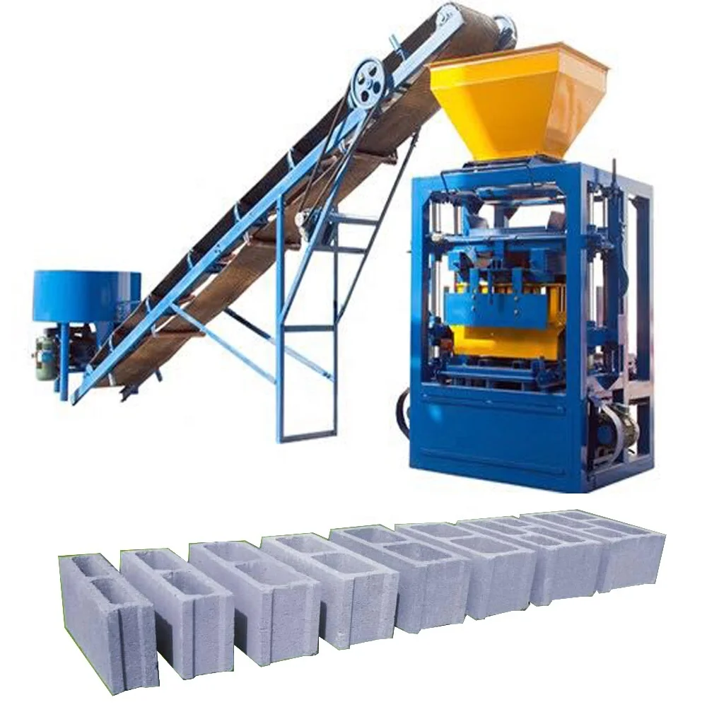 Automatic Hollow Block Tile Making Machinery for Small Business Idea Concrete Floor Price Hourdi QT4-26 Brick Moulding Machine