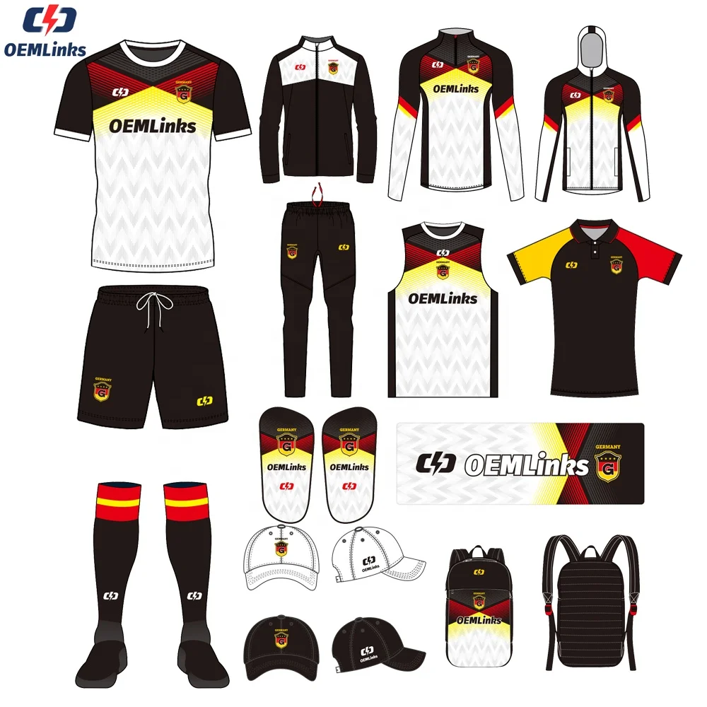 Custom Breathable Soccer Wear Full Set Football Uniform Soccer T-shirt Football Set Uniforms Sets Sublimated Soccer Jerseys
