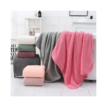 Best Price eco-friendly microfiber bath towel coral size 80 x 150 custom printed bath towels pure color bath towel logo
