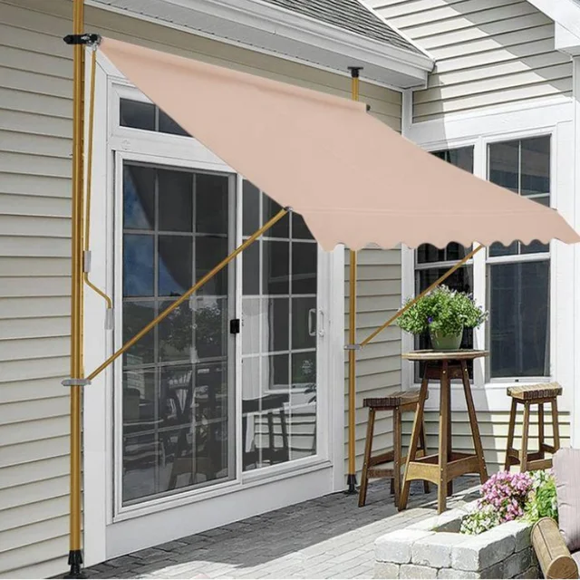 2*1.2m Pillar type awning Outdoor Patio Garden Canopy Shade Balcony patio retractable awning Aluminum Alloy