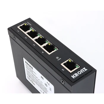 KRONZ Unmanaged DIN Rail Mounting 100 M bit/s 5-Port POE Port Automatically Identifies af/at Industrial Switches