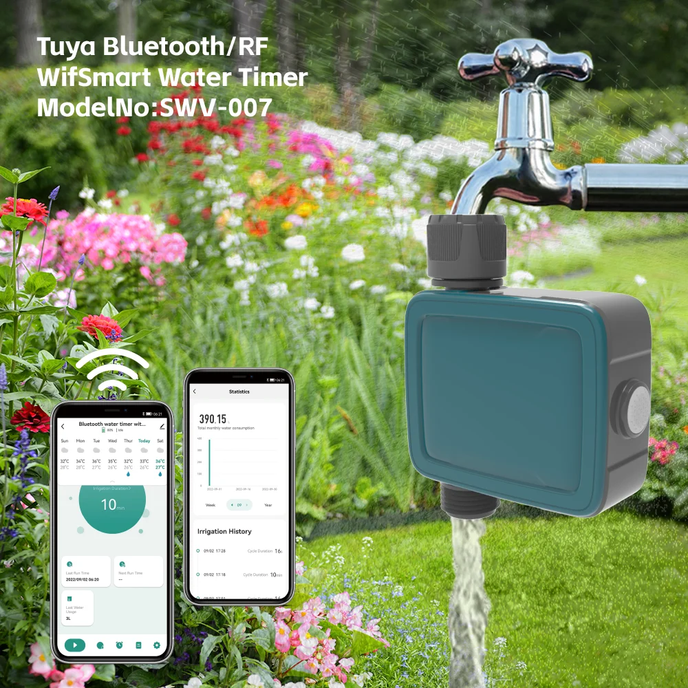 Smart Water Timer Hose WiFi Irrigation Controller System Valve, APP ...