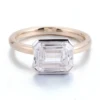Anillo de oro macizo de 18 quilates con diamante de laboratorio