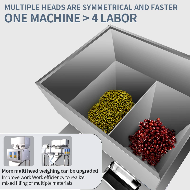 Multi Function 2 Head Linear Scale Vibration Feeder System Weighing Filling machine Machine