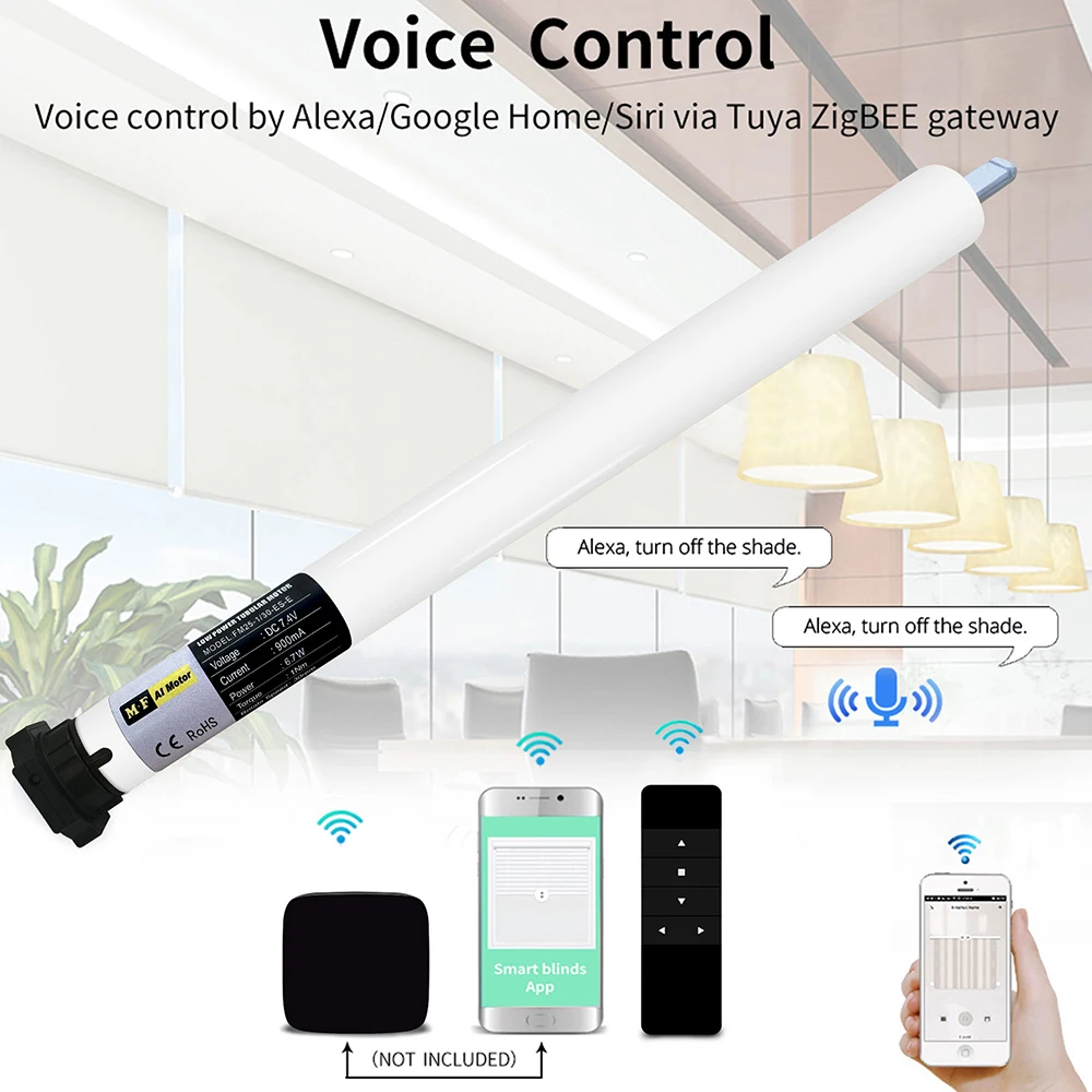 Wholesale Remote Control APP Alexa WiFi A-OK 25mm Tubular Motor for Motorized Curtain Motor Electric Roller Blind Motor