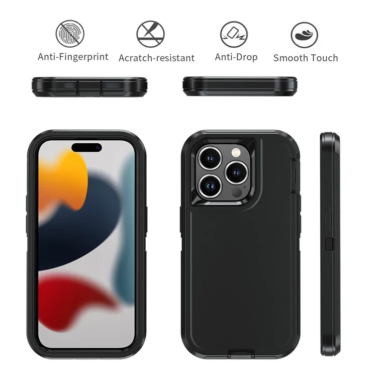 4 in 1 Protection Defender Case for iPhone 15 Pro Max Case for Coque iPhone Wholesale Fundas Para Celular