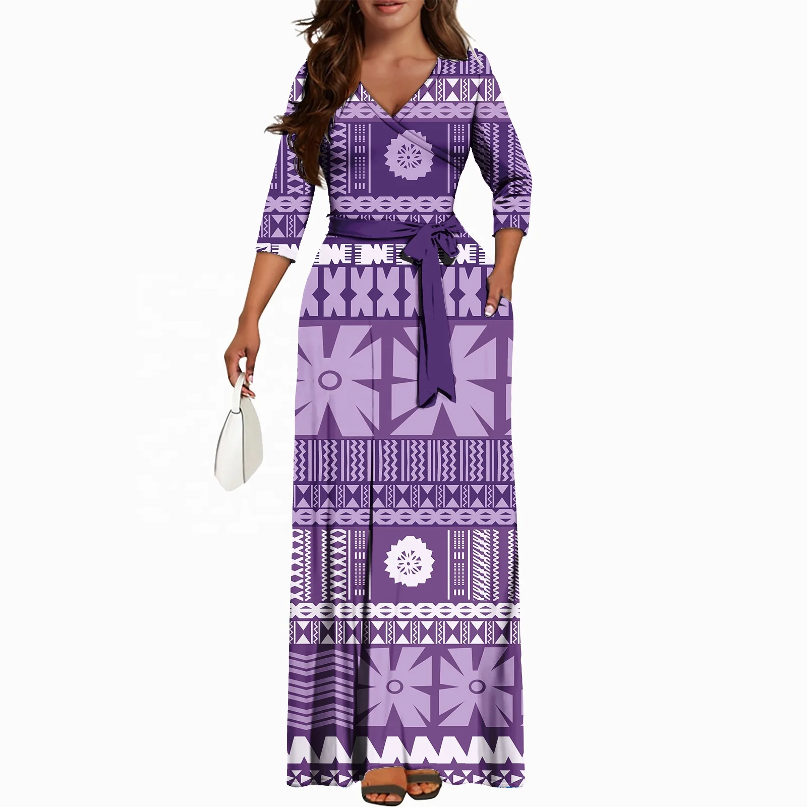 white christmas dresses Fiji Tropical Palm Leaf Maxi Dress Hot Pink / Medium
