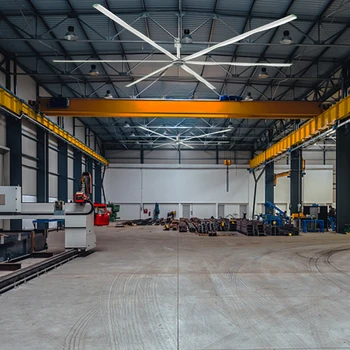 24ft Giant Size HVLS Industrial Ceiling Fan Power Big Ass Air Cooling Ventilation for Indoor Outdoor Health Oriented Core Motor