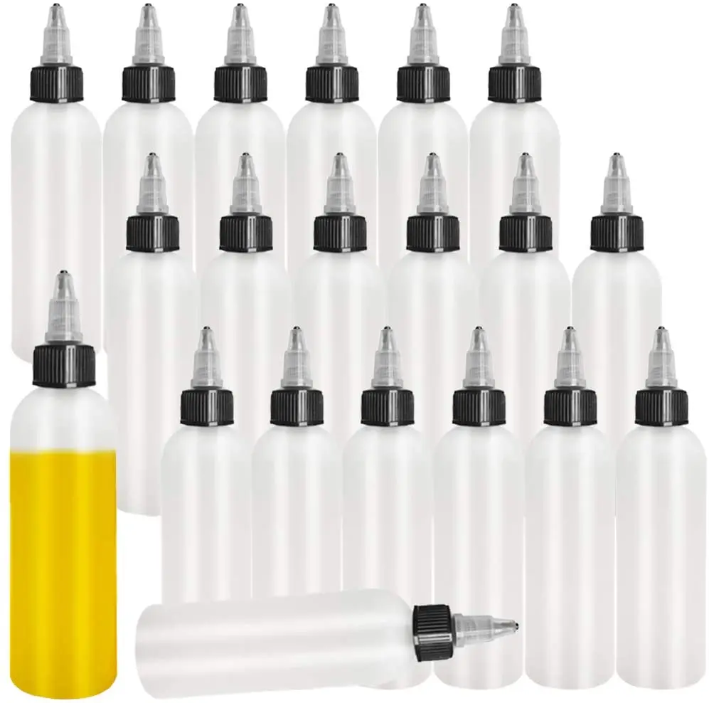 HOT 30ml 60ml 100ml 120ml PET Empty Tattoo Ink Twist Cap Bottle Plastic Pigment Dropper Bottle Oil Dispensing Containers