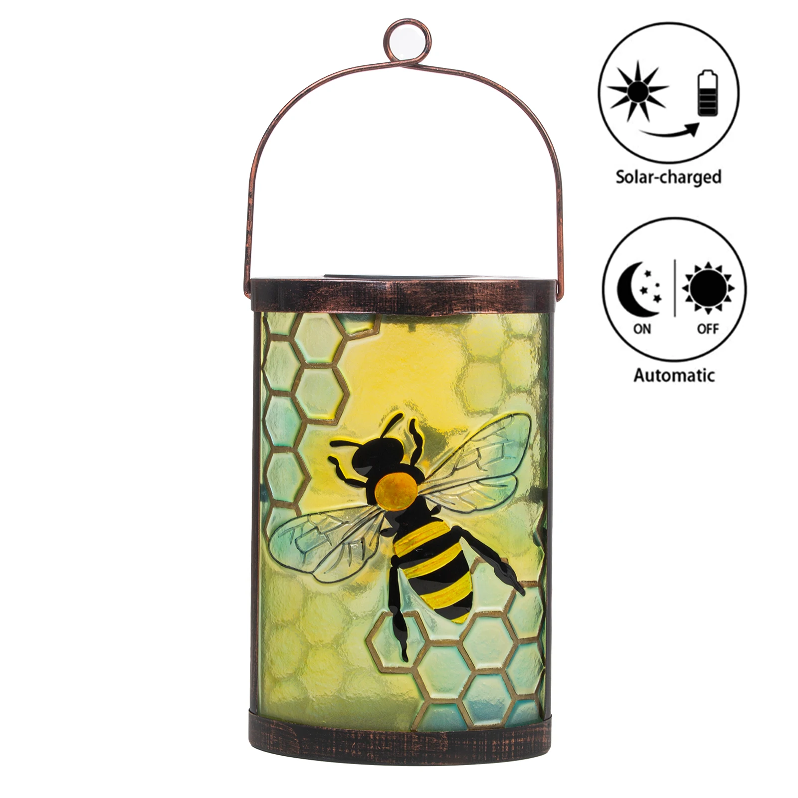 Solar Lantern Glass Solar Lantern  Waterproof Bee