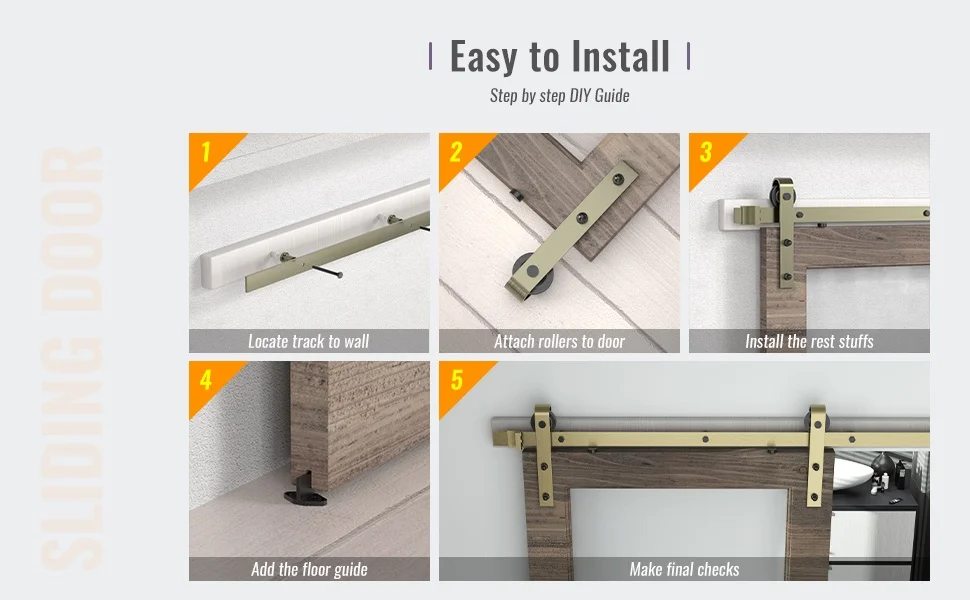 Classic Side Mount Brushed Brass Barn Door Hardware Buy Brushed Brass