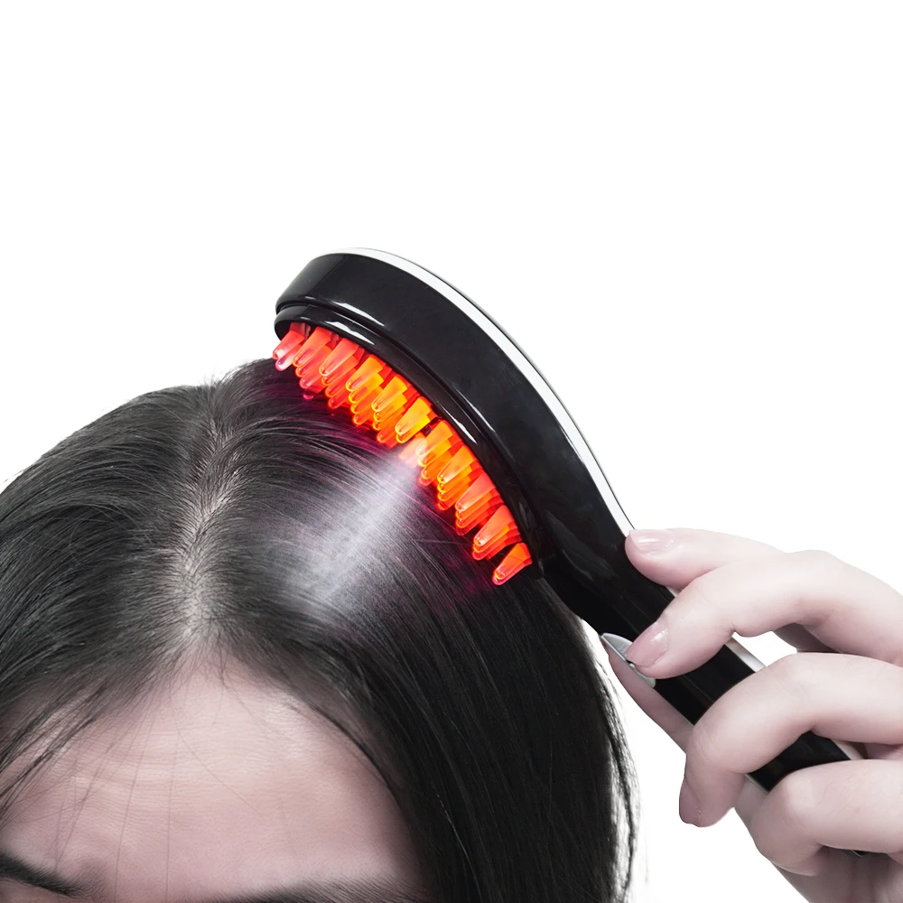 massagegerät rücken vibration Red Light Hair Brush Multi Functional Comb 3D Massager Head Ultrasonic  Vibration Atomization Electric Massage Steam Hair Comb