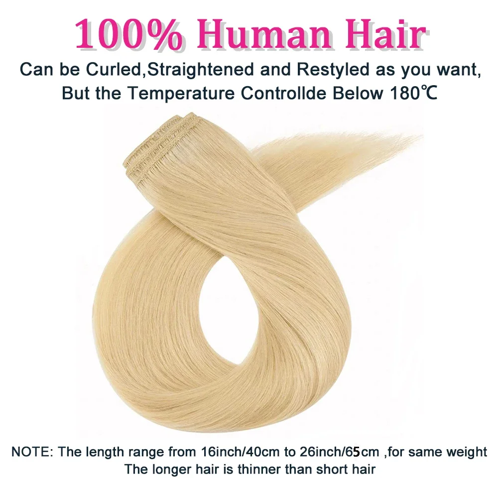 Extensions de cheveux à clipser Cheveux humains 613 Blond décoloré Lisse 120 grammes Brésiliens pour femmes_voghion.com