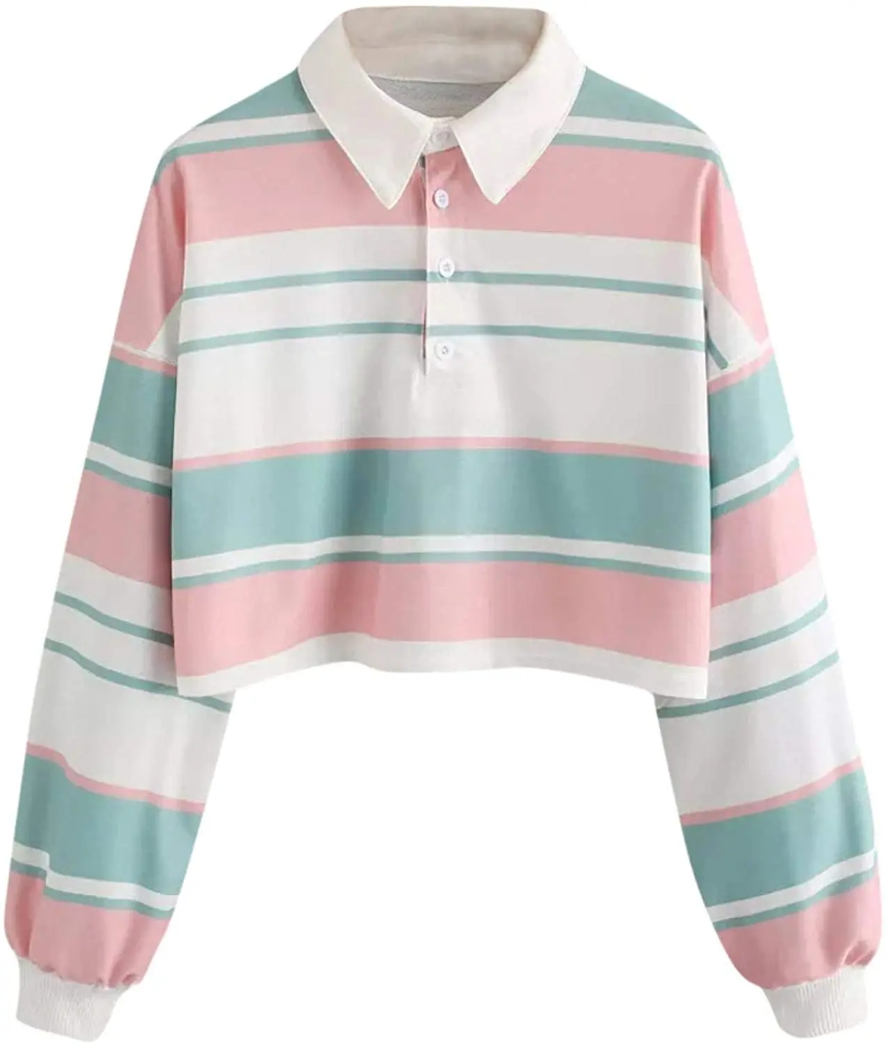 striped long sleeve polo shirt womens