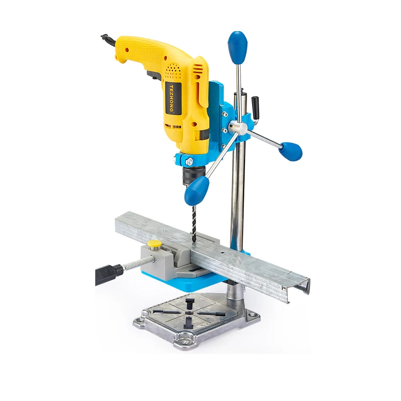 2in1 Electric Horizontal Drill Stand Drilling Machine Stand One Clamp