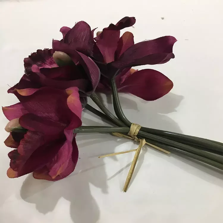 Wholesale Silk Dendrobium Orchids Plants Branches Artificial Cymbidium