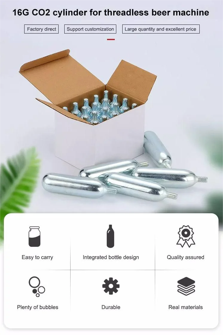 High Pressure 16g Co2 Cartridge Beer Barrel Small Cylinder Food Grade