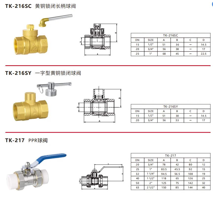 TMOK OEM Manual Forged Brass Full Port 1/2"-2" Ball Valve for Oil Gas Water Use