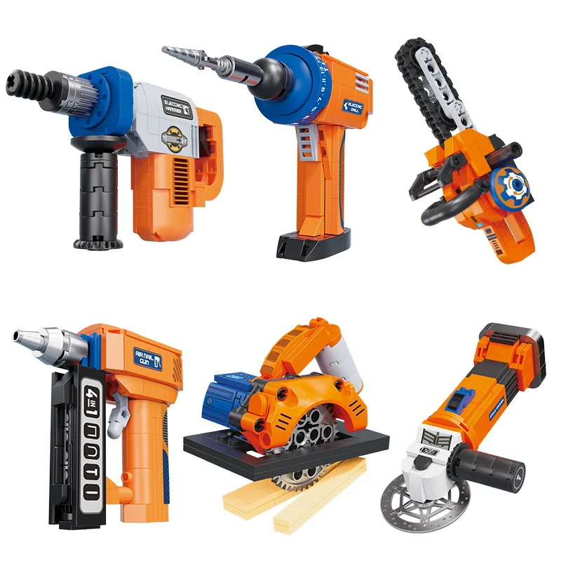 FC8163 Mini Tool Building Blocks Nail Gun Electric Saw Angle