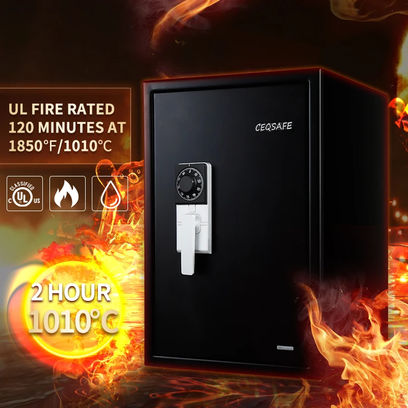 CEQSAFE Waterproof Safe Home Security Mechanical Combination Lock Fireproof Steel Safe Box with Digital Fingerprint Safe Box supplier