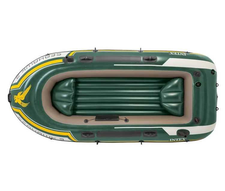 Original Intex 68380 SEAHAWK 3 BOAT SET Inflatable Fishing Rowing Boat