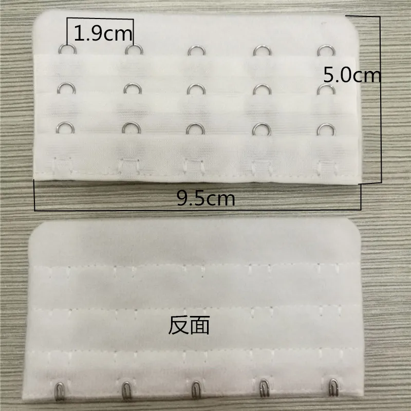 3 Rows with 5 Hooks Bra Hook and Eye Tape Closures Nylon Bra Extension Strap Bra Making Accessories