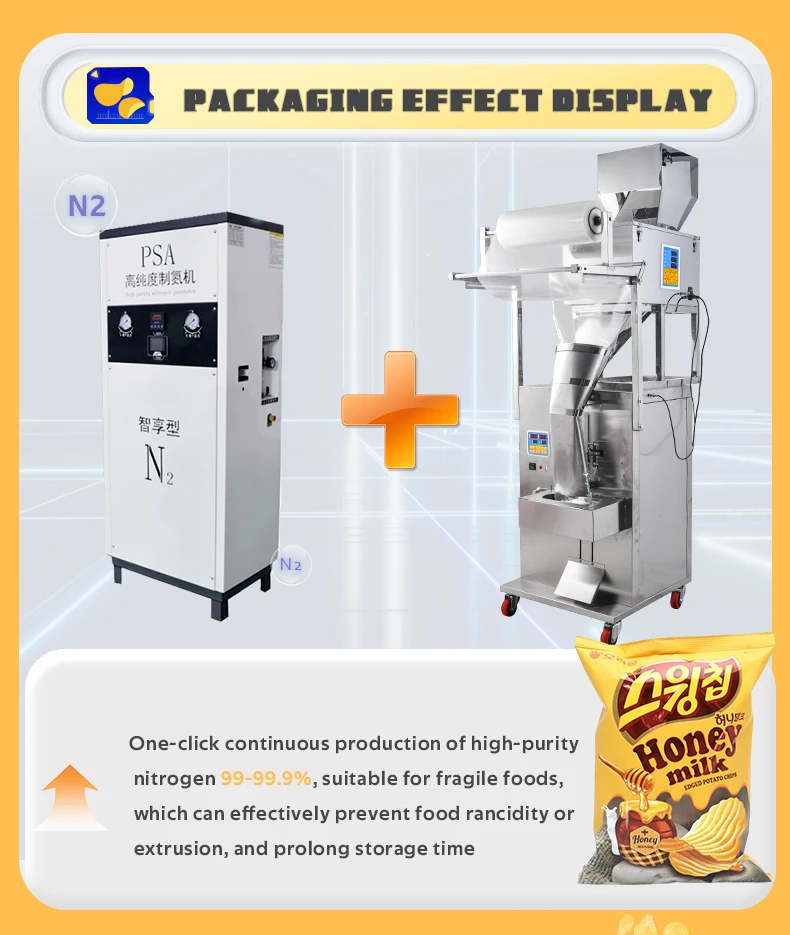 Fully Automatic Vertical Potato Chips Packaging Machine With Nitrogen Banana Chips Plantain 9360