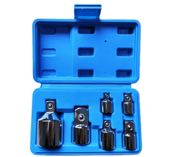 6pcs Cr-V Steel Air Impact Deep Socket With Wrench Set CrV With Plastic Box 6 in 1Square Socket Adaptor Set