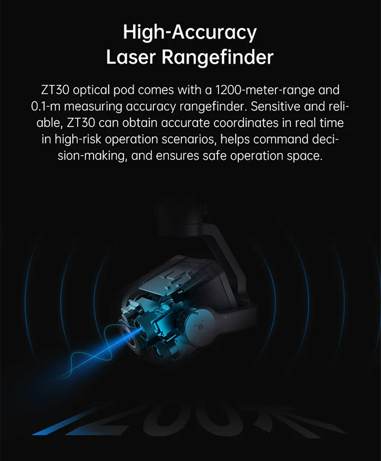 Original ZT30 4K AI 180 Times Four-light Pod Hybrid Dimming Wide-angle Gimbal Surveying and Mapping details