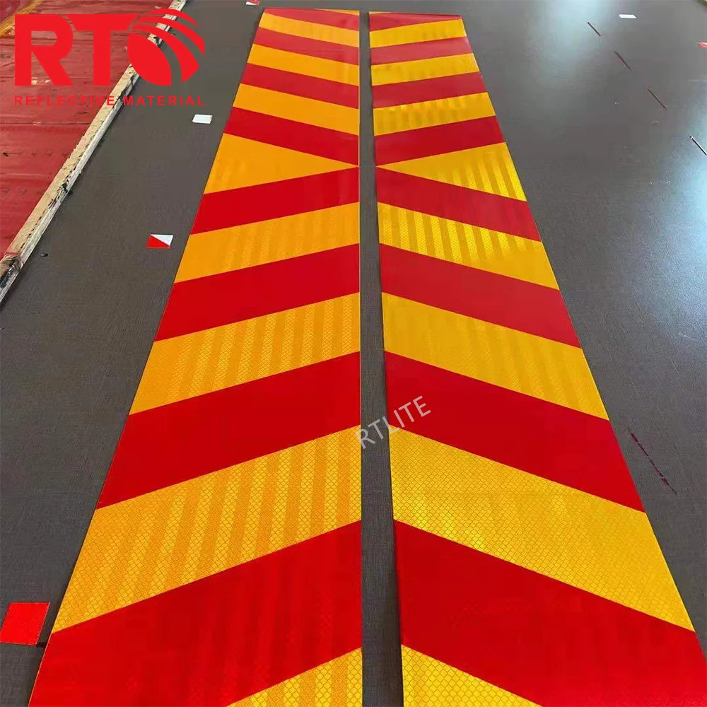 Red & Yellow 5 Years Warranty Truck Safety Reflective Sticker Heavy Vehicle Rear Reflective Marking Plate for Zimbabwe Market supplier