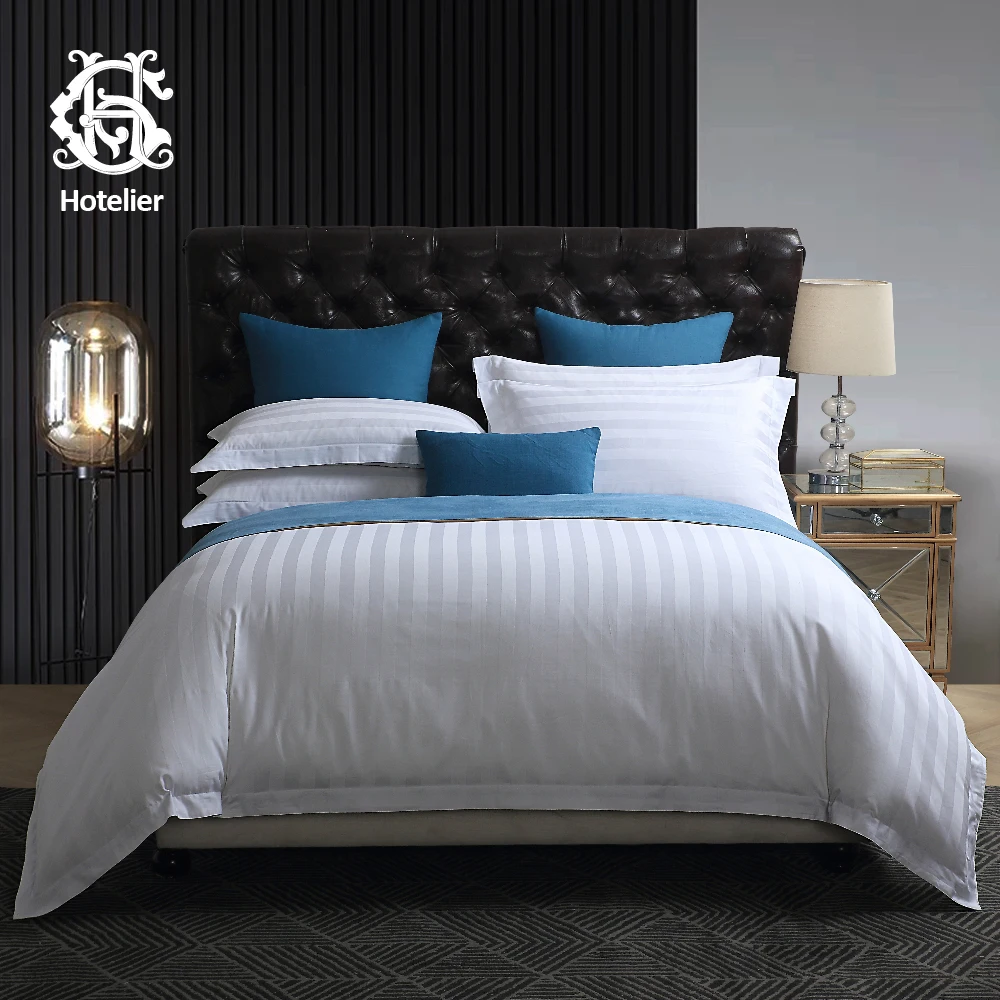 Five Star Hotel Wholesale 100 Cotton Luxury Bedding Sheet White Bed