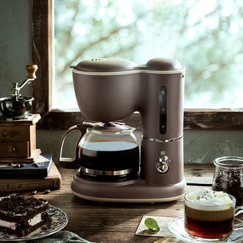 2-in-1 Portable Stainless Steel Electric Drip Coffee Maker and Tea Infuser Small Glass Thermos for Home or Office Use