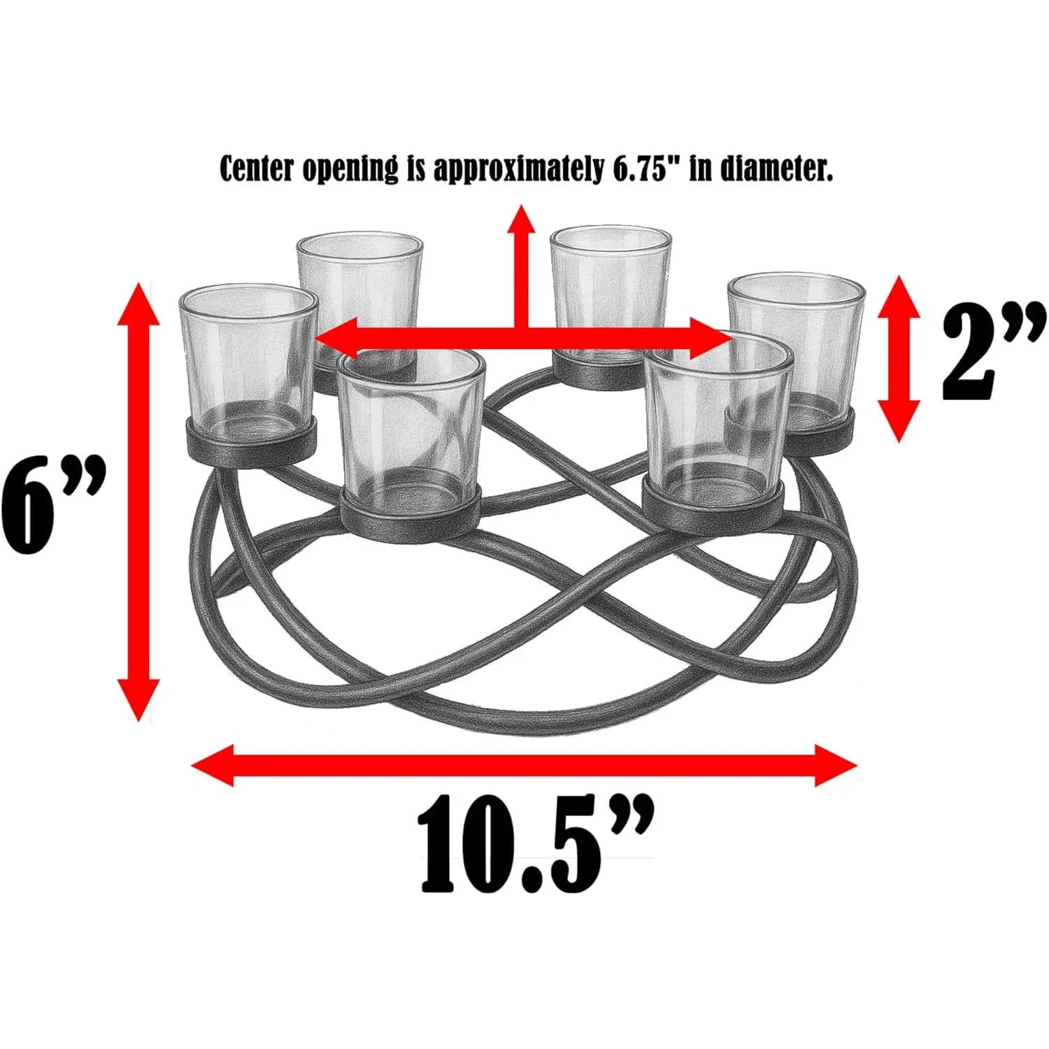 Seraphic Modern Large 100cm Iron Powder Coated Elegant Candle Holder Centerpiece for Weddings Outdoor Patio Kitchen Dining Room - Image 6