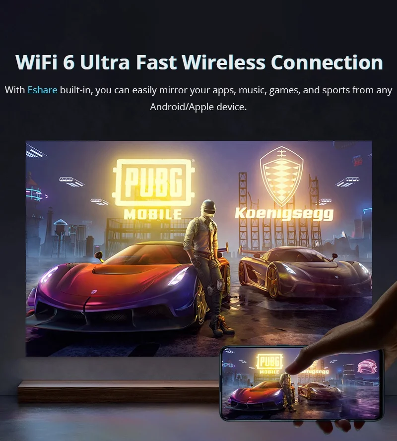 Factory Price DLP Interactive Mini Smart WiFi 5G Android System Built in Battery Projector for Education Outdoor Home