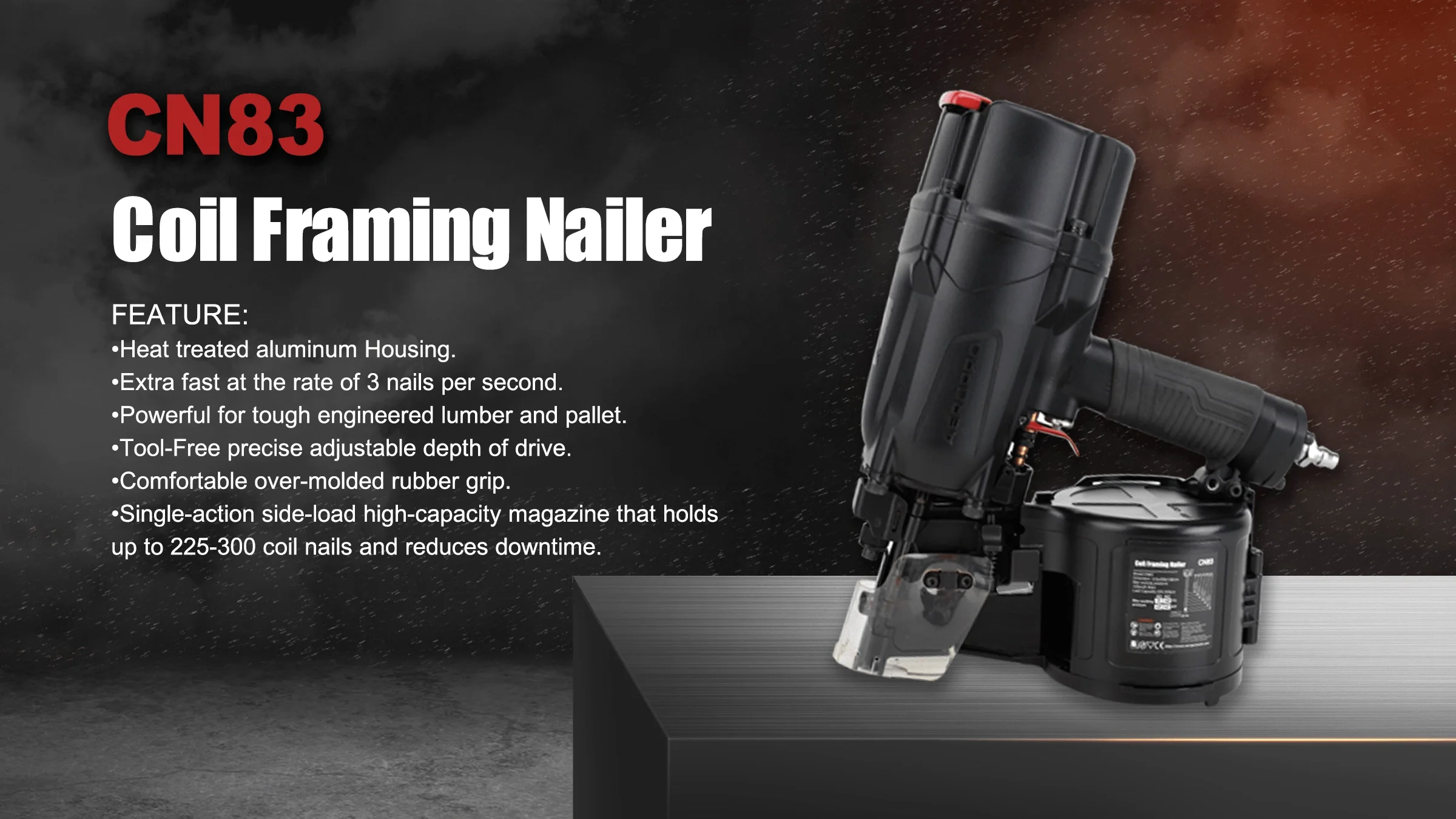 Pneumatic Nailer Framing Nailer Gun Aeropro Cn83 Air Coil Nail Gun 31/2inches Framing Coil