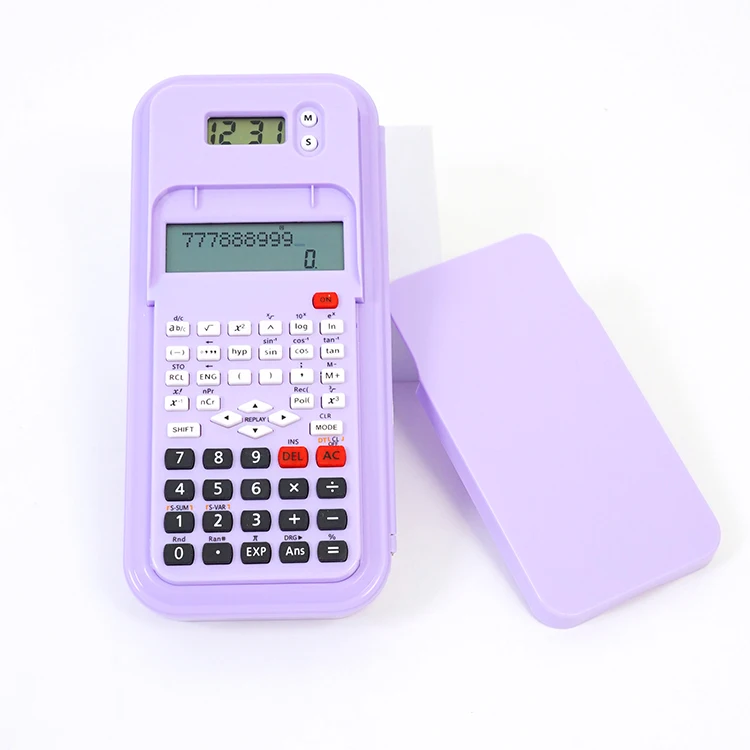 Children’s Plastic Pen Box Pencil case with Pencil Sharpener Ruler Compasses Pencil case Calculator