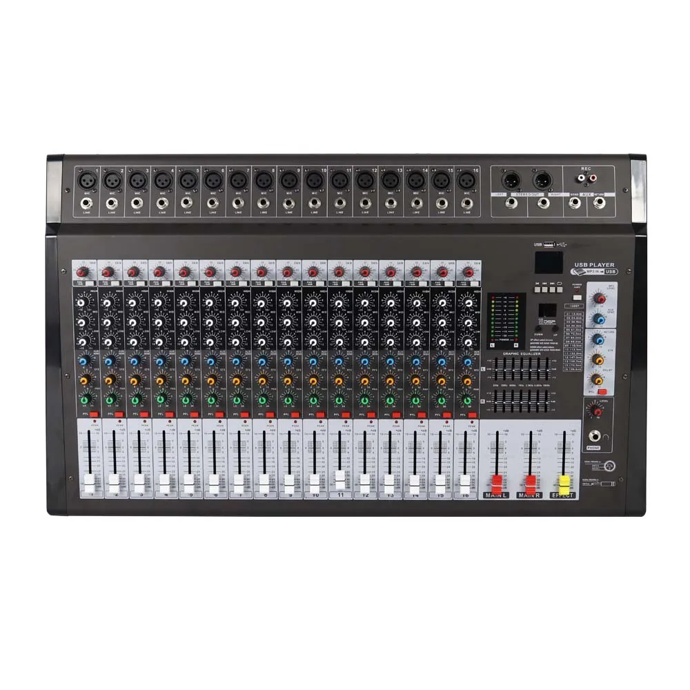 350w 16 Channel Console Mixing 16 Dsp Effects Usb Interface Sound Power Audio Mixer