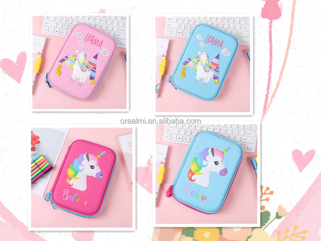 Durable Rectangle Pencil case  Back to School  Daily Use EVA Pencil case for Girl or Boy